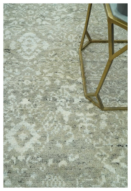 Antique style Ivory and Beige Hand Knotted Traditional Design 5x8 wool Area Rug