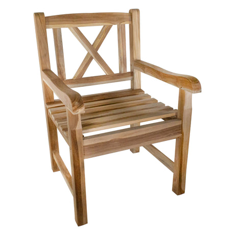 Åre Natural Teak Outdoor Patio Dining Chair with Arm Rests