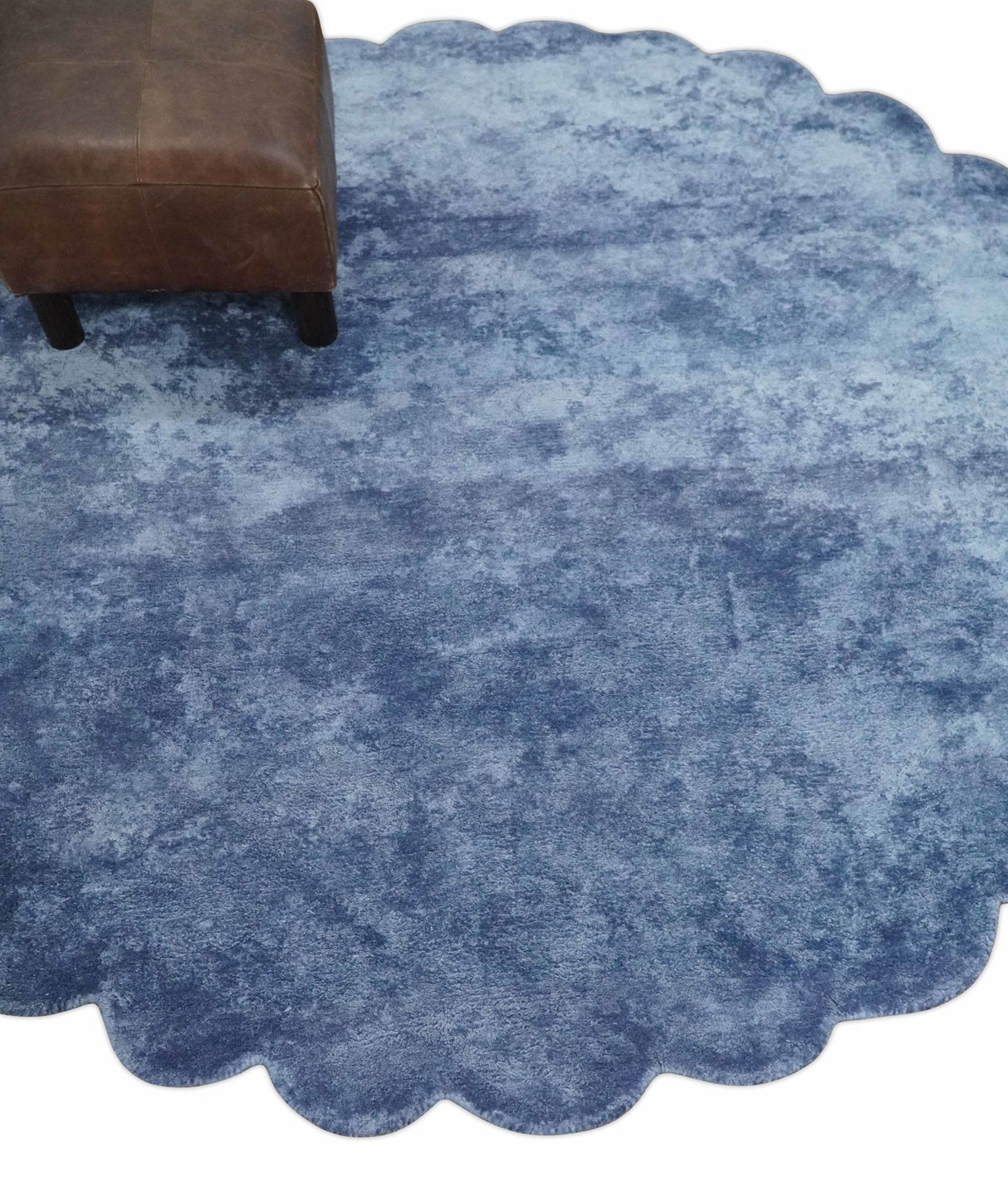 Art Silk 6x6 Round Modern Solid Violet Rug, entryway, bedside, living room rug | VIS1