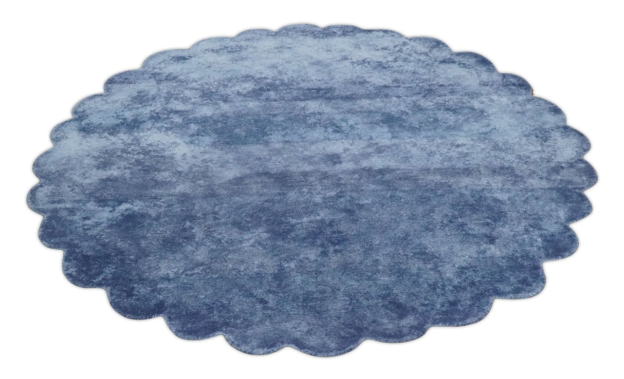 Art Silk 6x6 Round Modern Solid Violet Rug, entryway, bedside, living room rug | VIS1