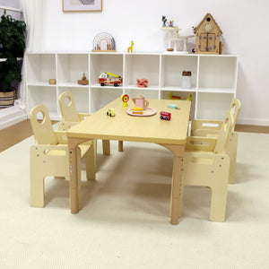 Avenlur Adrian Multi-Height Adjustable Wooden Table and Chairs Set - Montessori Inspired for Toddlers & Kids