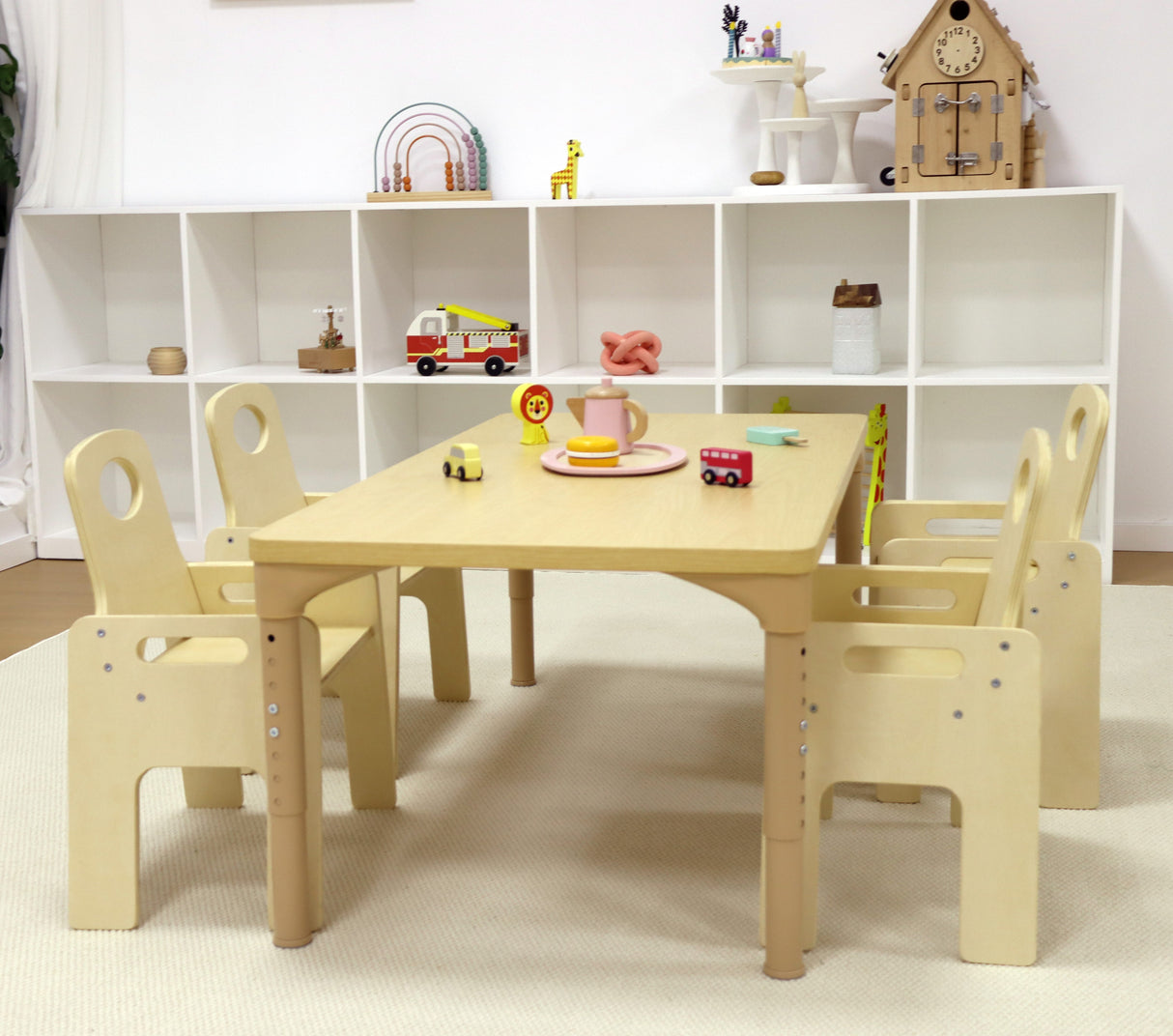 Avenlur Adrian Multi-Height Adjustable Wooden Table and Chairs Set - Montessori Inspired for Toddlers & Kids
