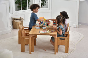 Avenlur Adrian Multi-Height Adjustable Wooden Table and Chairs Set - Montessori Inspired for Toddlers & Kids
