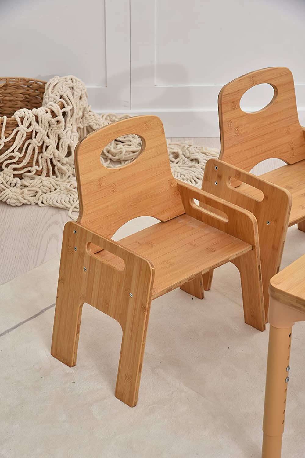 Avenlur Adrian Multi-Height Adjustable Wooden Table and Chairs Set - Montessori Inspired for Toddlers & Kids