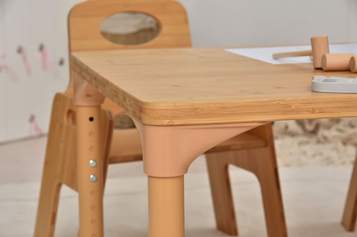 Avenlur Adrian Multi-Height Adjustable Wooden Table and Chairs Set - Montessori Inspired for Toddlers & Kids