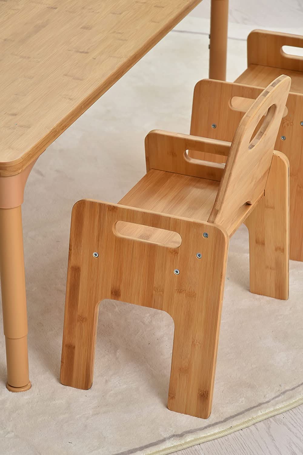 Avenlur Adrian Multi-Height Adjustable Wooden Table and Chairs Set - Montessori Inspired for Toddlers & Kids