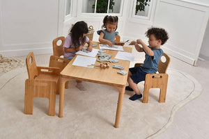 Avenlur Adrian Multi-Height Adjustable Wooden Table and Chairs Set - Montessori Inspired for Toddlers & Kids