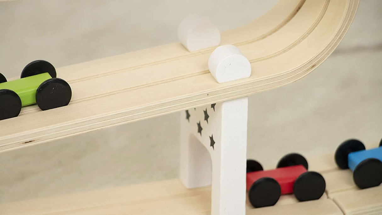 Avenlur Wooden Car Ramp Racer | Montessori Rolling Track Toy for Toddlers
