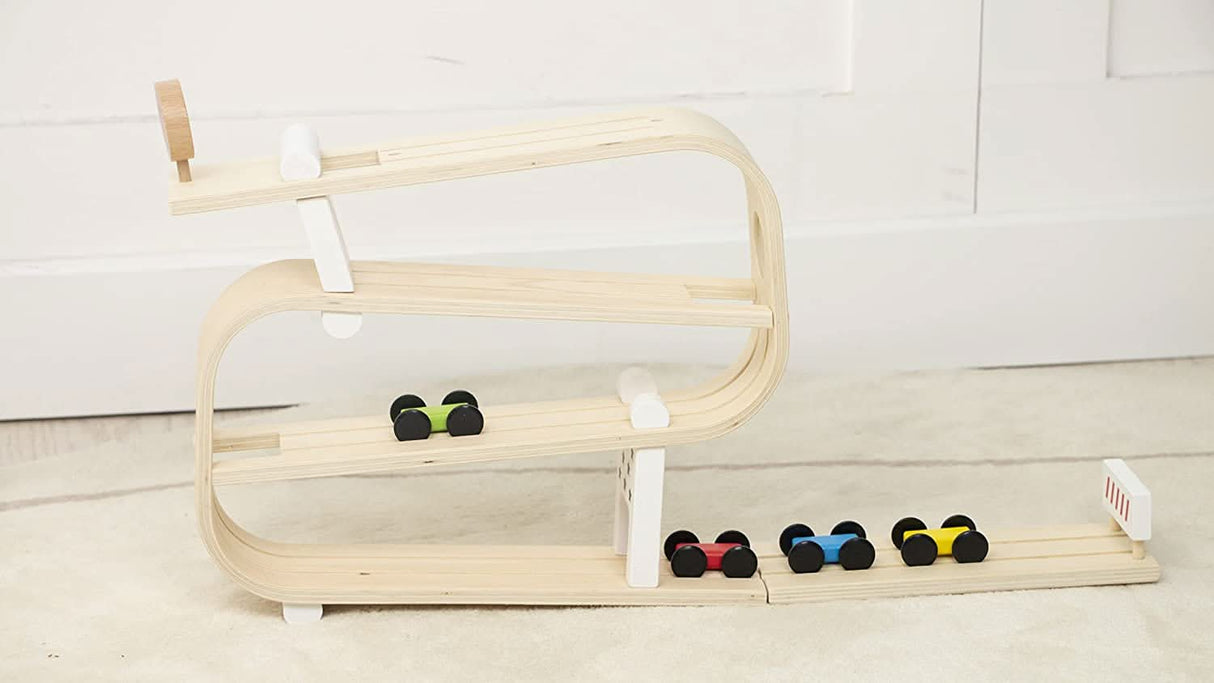 Avenlur Wooden Car Ramp Racer | Montessori Rolling Track Toy for Toddlers