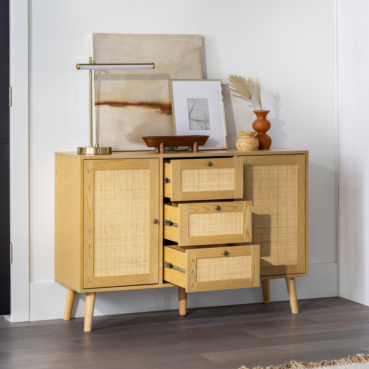 Avery Boho Rattan Buffet Sideboard