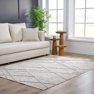 Baqer Bone & Taupe Textured Performance Rug