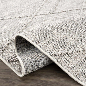 Baqer Bone & Taupe Textured Performance Rug