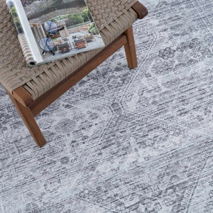 Barny Gray Flat Pile Washable Rug