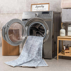 Barny Gray Flat Pile Washable Rug