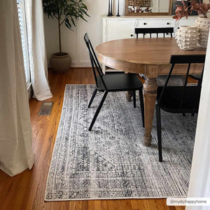 Barny Gray Flat Pile Washable Rug