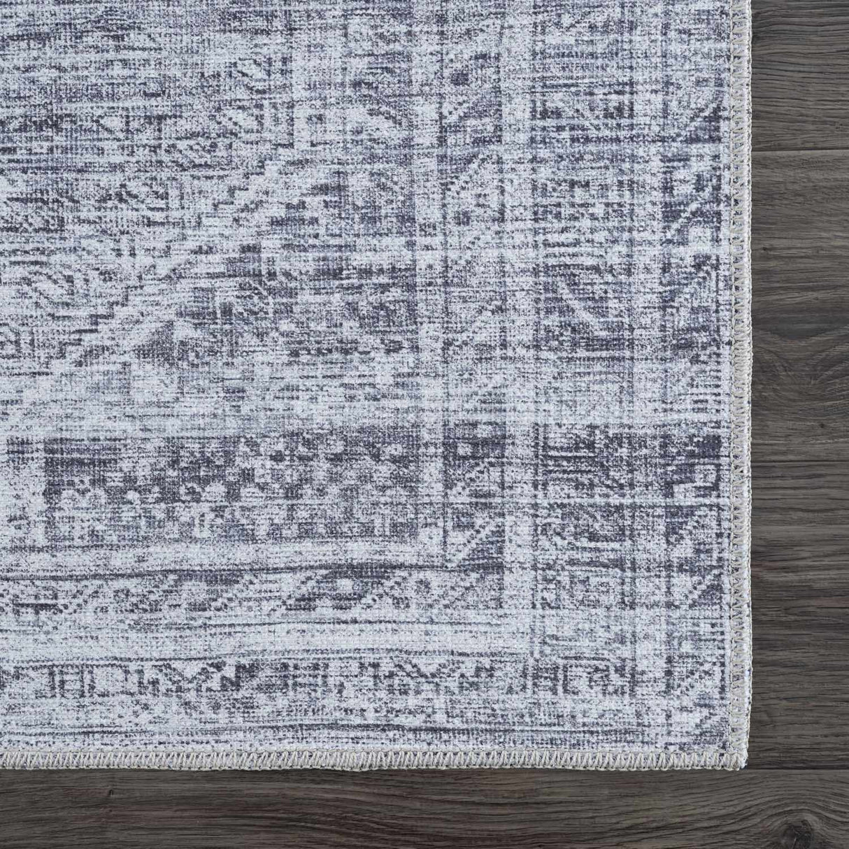 Barny Gray Flat Pile Washable Rug