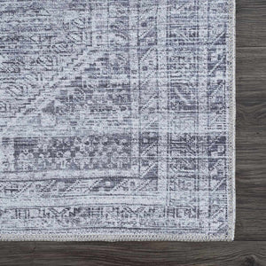 Barny Gray Flat Pile Washable Rug