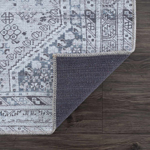 Barny Gray Flat Pile Washable Rug