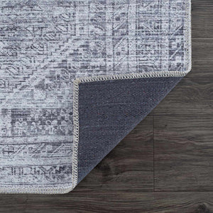 Barny Gray Flat Pile Washable Rug