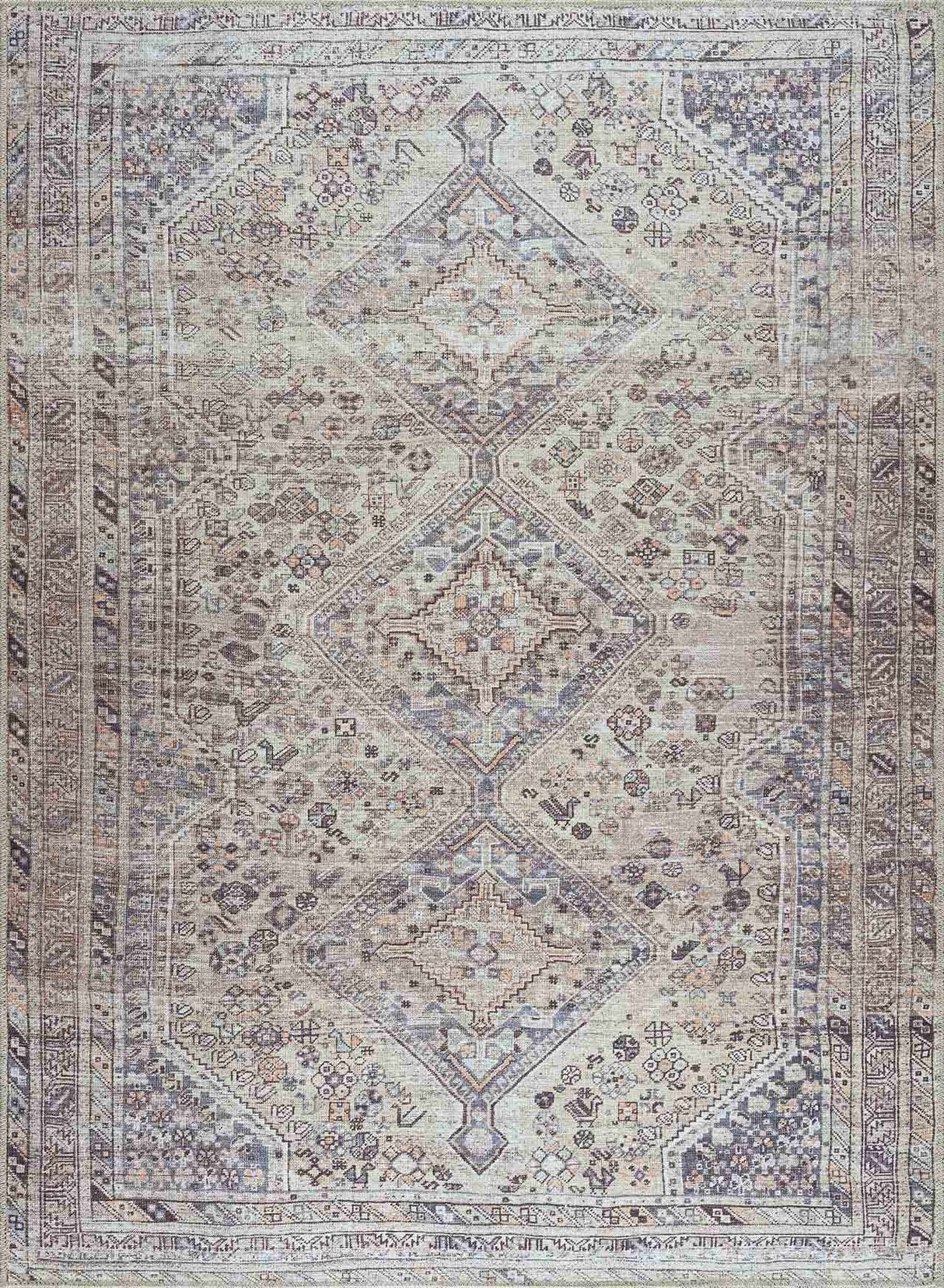 Barny Tan Flat Pile Washable Rug