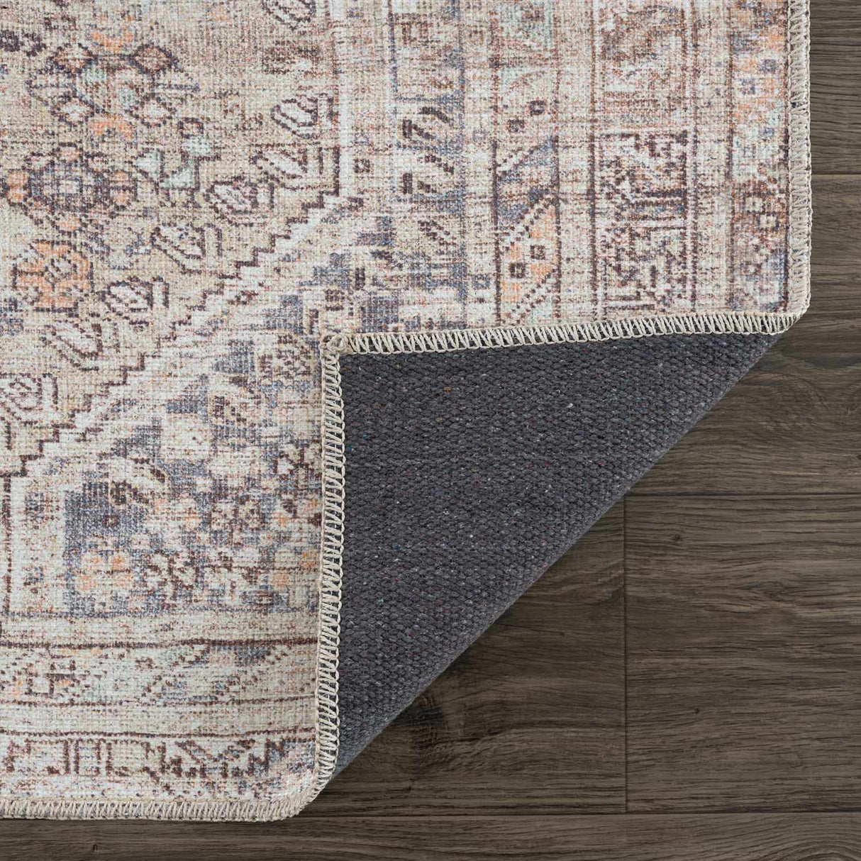 Barny Tan Flat Pile Washable Rug