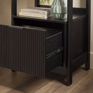 Bayard Modern Reeded Narrow Bookshelf