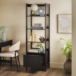 Bayard Modern Reeded Narrow Bookshelf