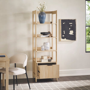 Bayard Modern Reeded Narrow Bookshelf