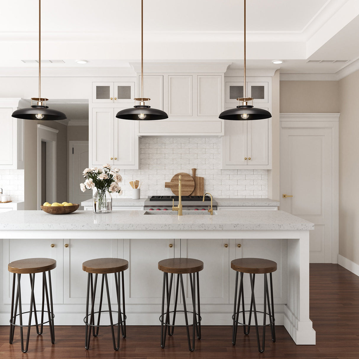 Beacon 1-Light Modern Gold & Black Pendant Light