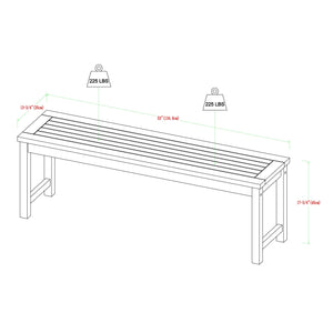 Beck Acacia Wood Outdoor Patio Bench