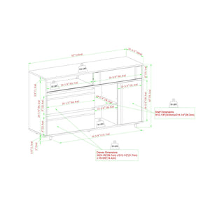 Beckett 52" Contemporary Storage Buffet Sideboard & TV Stand