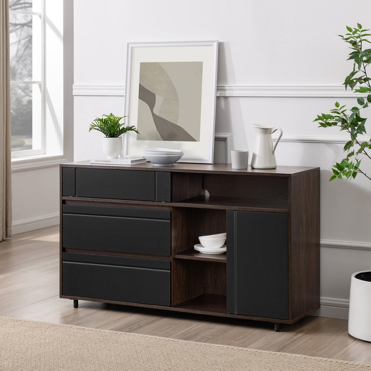 Beckett 52" Contemporary Storage Buffet Sideboard & TV Stand