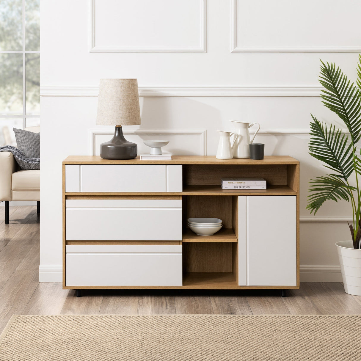 Beckett 52" Contemporary Storage Buffet Sideboard & TV Stand