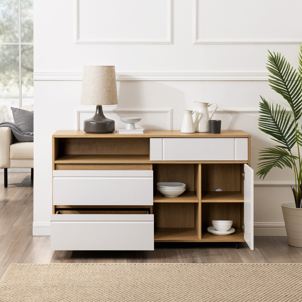 Beckett 52" Contemporary Storage Buffet Sideboard & TV Stand