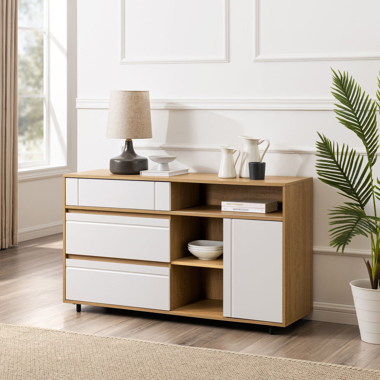 Beckett 52" Contemporary Storage Buffet Sideboard & TV Stand