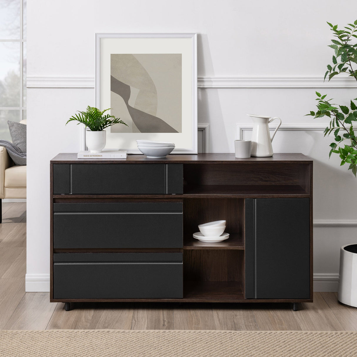 Beckett 52" Contemporary Storage Buffet Sideboard & TV Stand