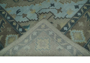 Beige, Brown and Silver Hand Knotted Traditional Multi size wool Area Rug