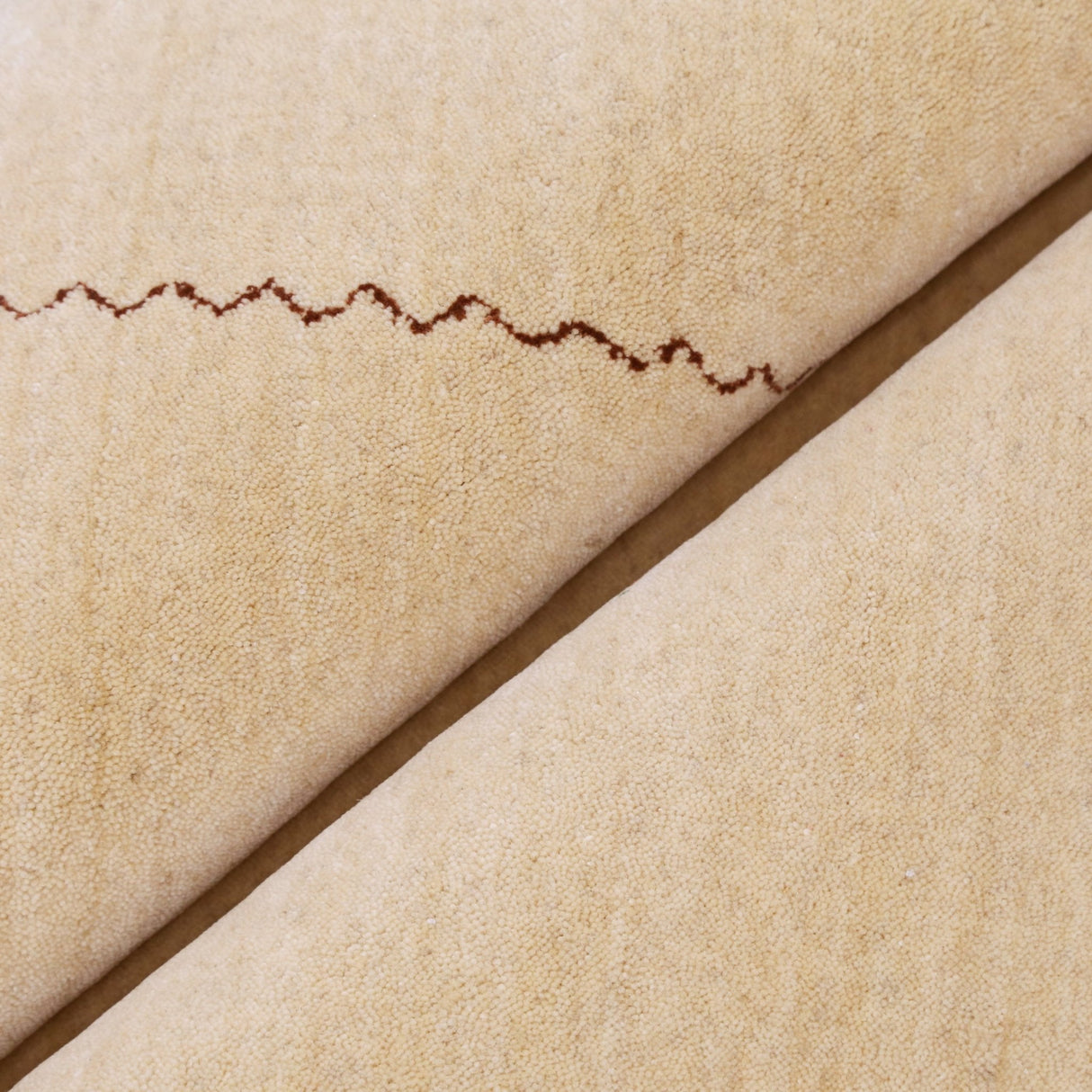 Beige Modern Design Hand Loomed Wool Area Rug