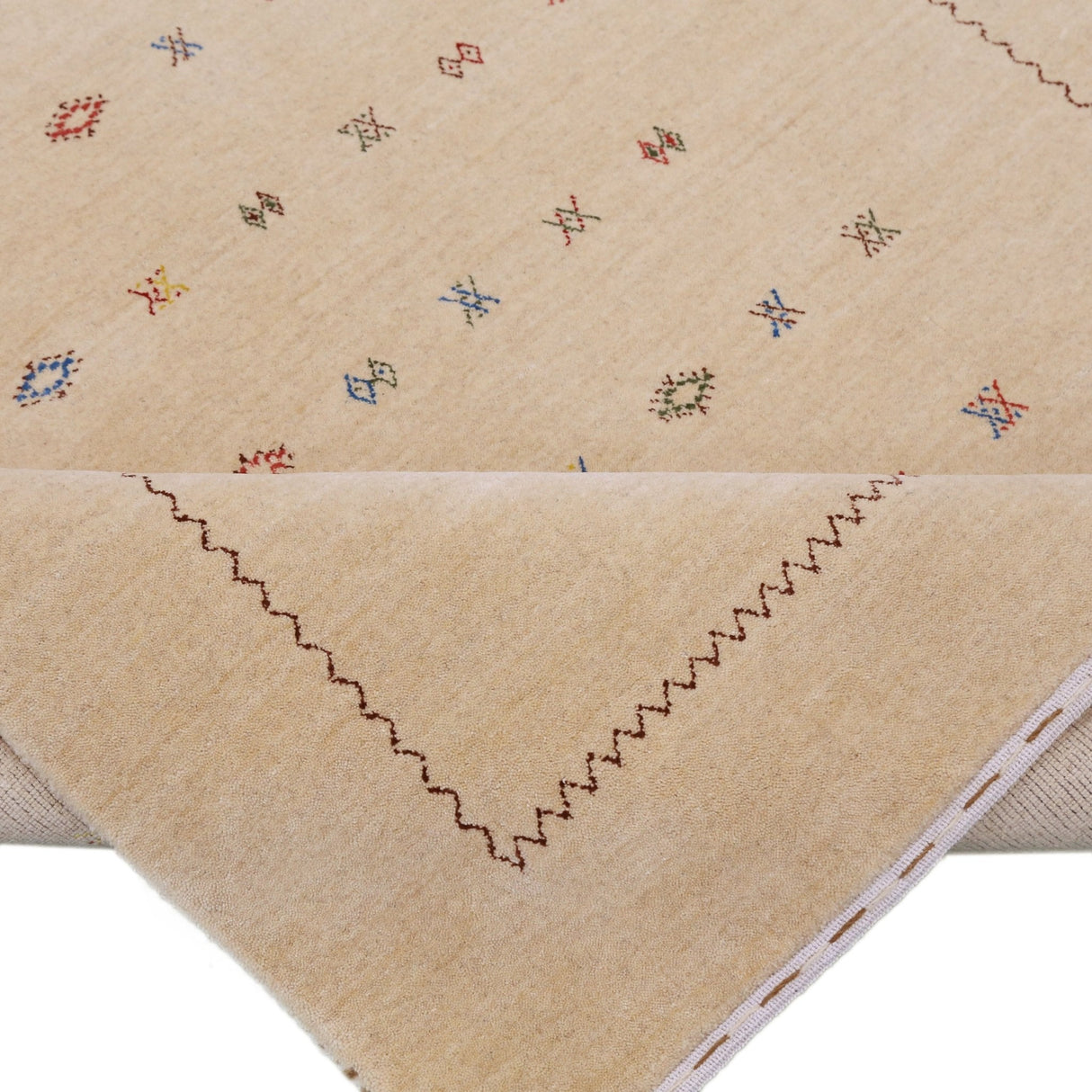 Beige Modern Design Hand Loomed Wool Area Rug