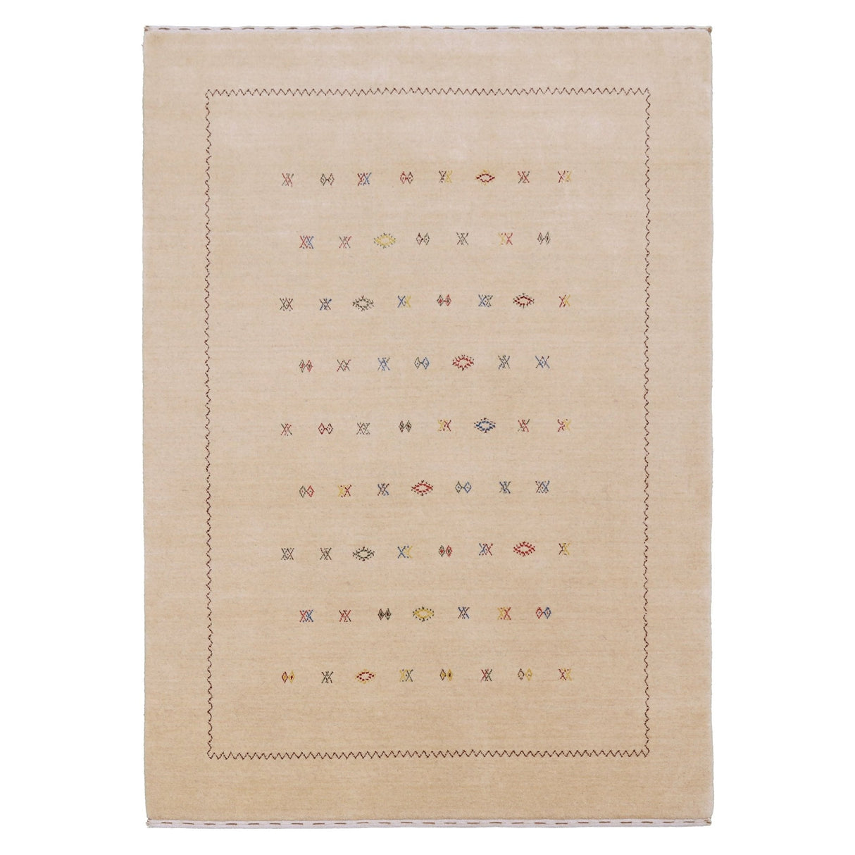 Beige Modern Design Hand Loomed Wool Area Rug