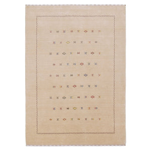 Beige Modern Design Hand Loomed Wool Area Rug