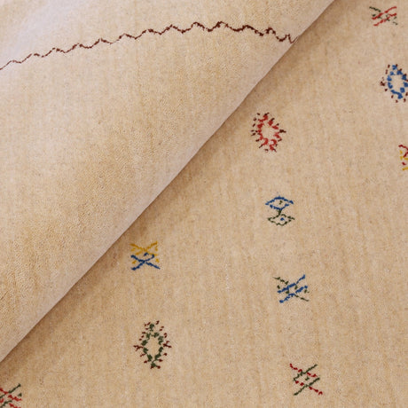 Beige Modern Design Hand Loomed Wool Area Rug