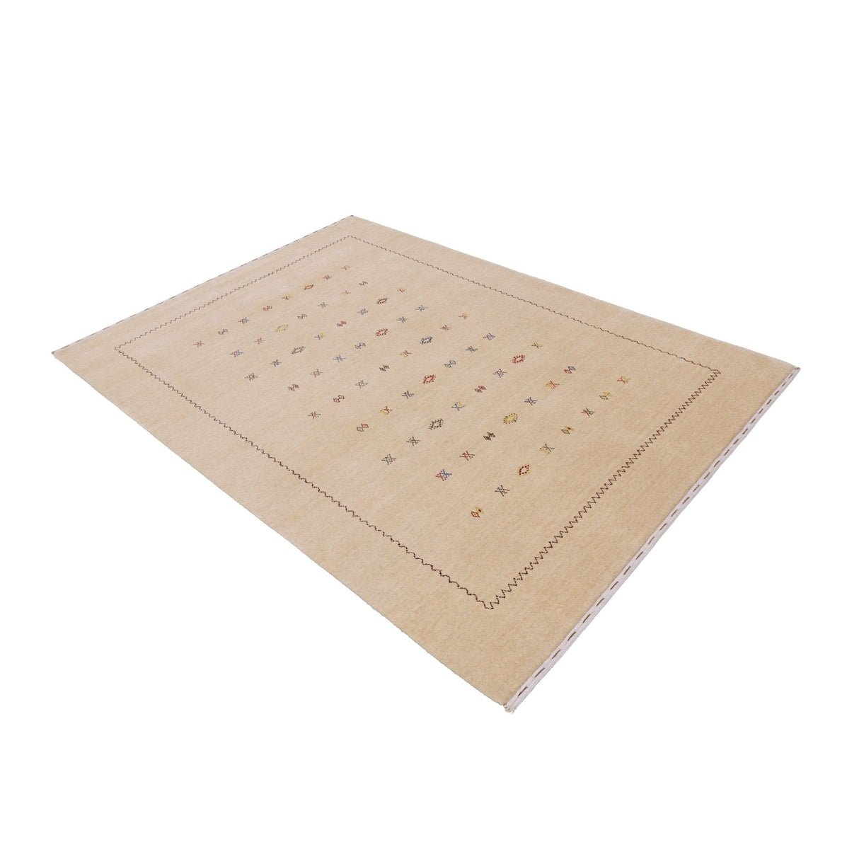 Beige Modern Design Hand Loomed Wool Area Rug