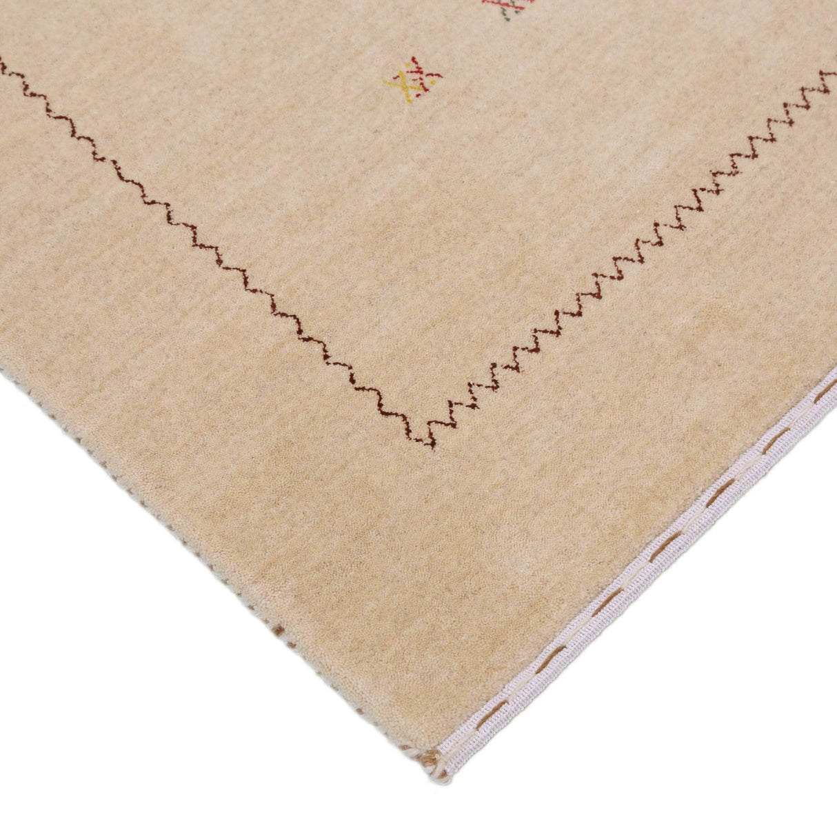 Beige Modern Design Hand Loomed Wool Area Rug