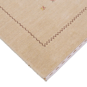 Beige Modern Design Hand Loomed Wool Area Rug