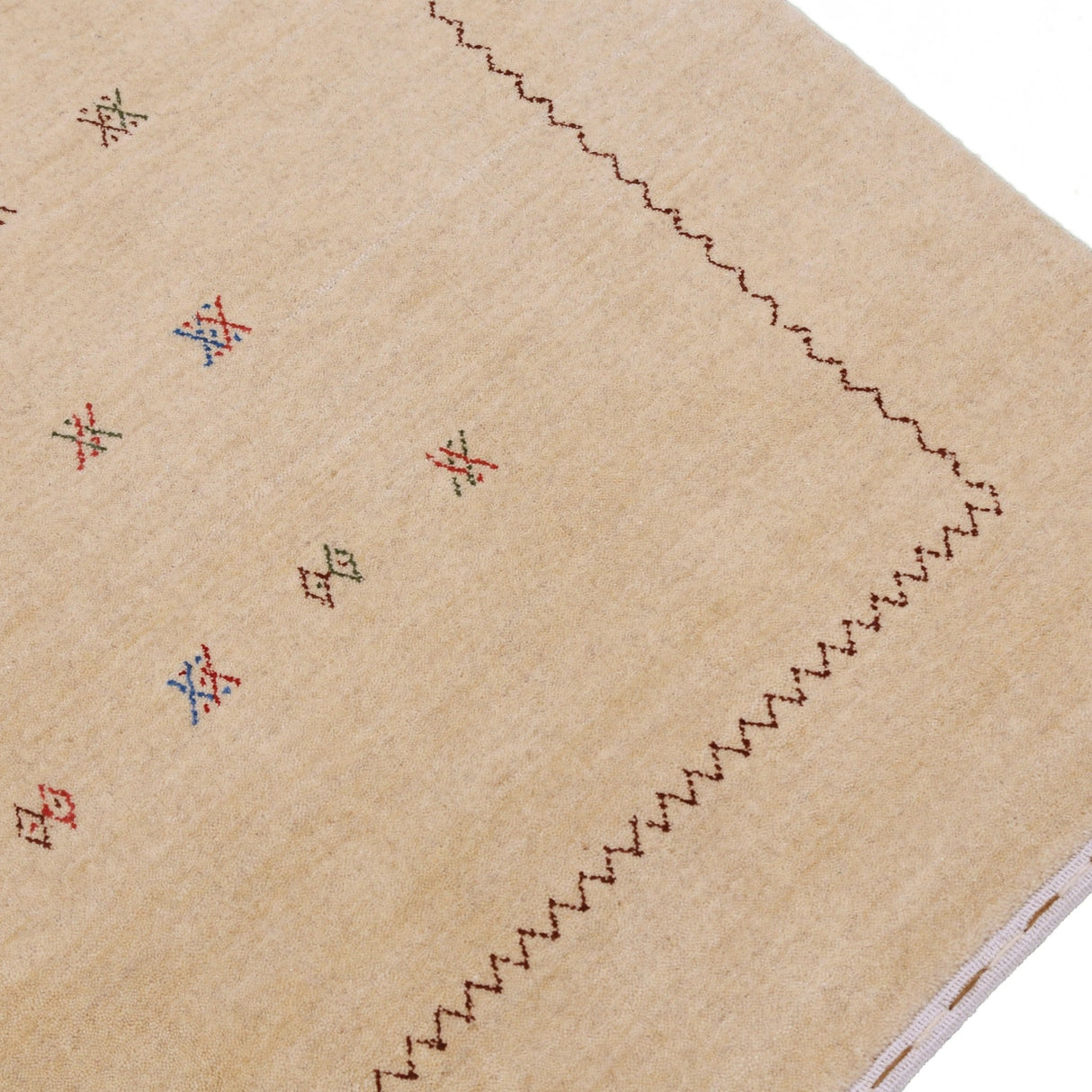Beige Modern Design Hand Loomed Wool Area Rug