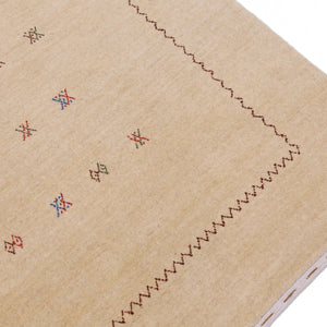 Beige Modern Design Hand Loomed Wool Area Rug