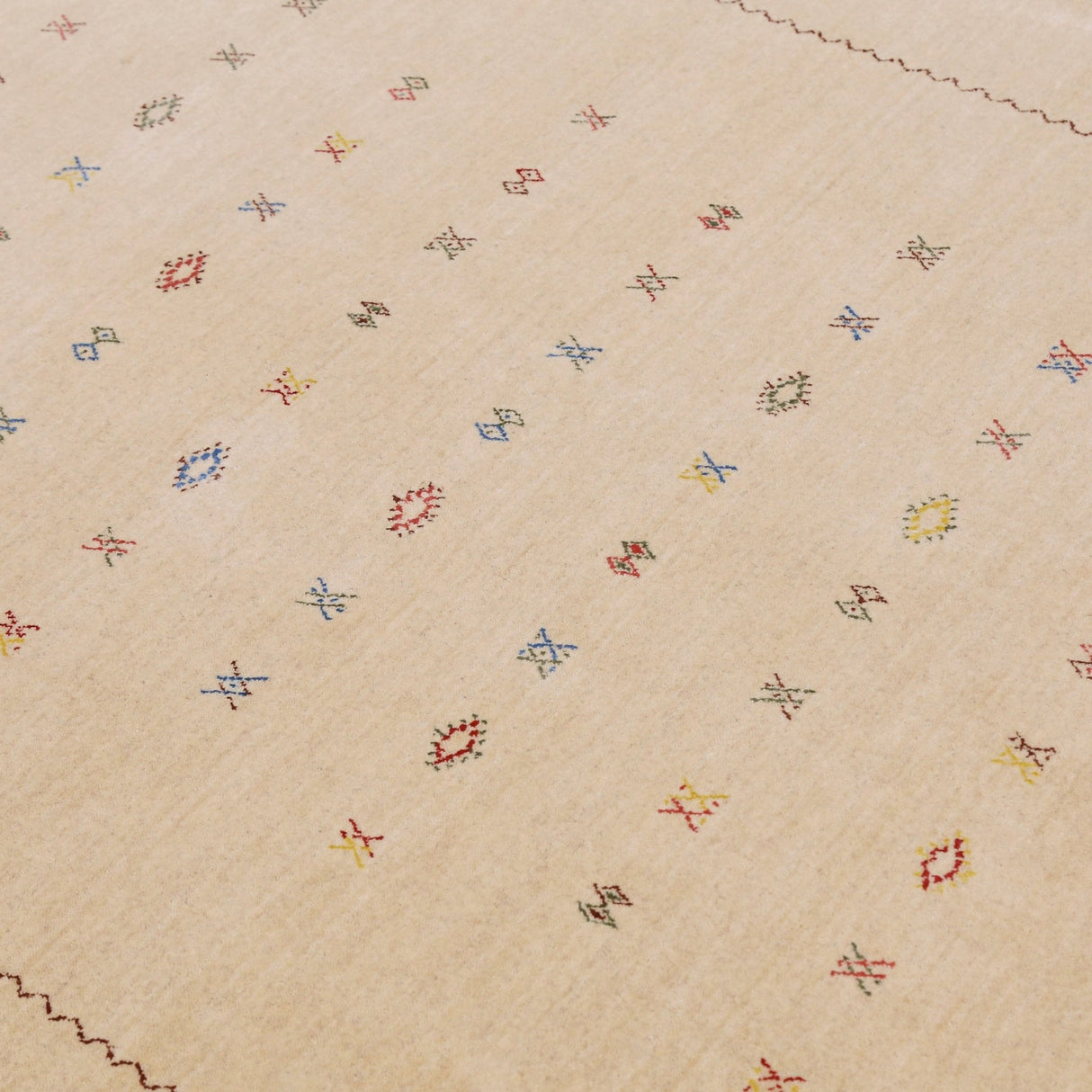 Beige Modern Design Hand Loomed Wool Area Rug