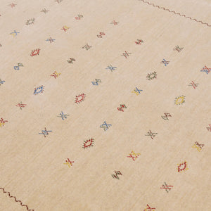 Beige Modern Design Hand Loomed Wool Area Rug