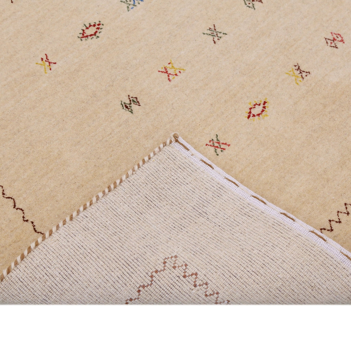 Beige Modern Design Hand Loomed Wool Area Rug